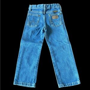 Vintage Kids Jeans, Wrangler Western Wear, Child Size 4, Straight Leg, Slim Fit